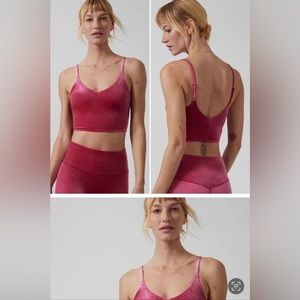 Athleta Set elation pink velvet set size S EUC